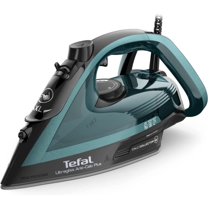 Tefal FV6848G0 Steam Iron Ultragliss Anti-Calc Plus 2800w Black & Turquoise