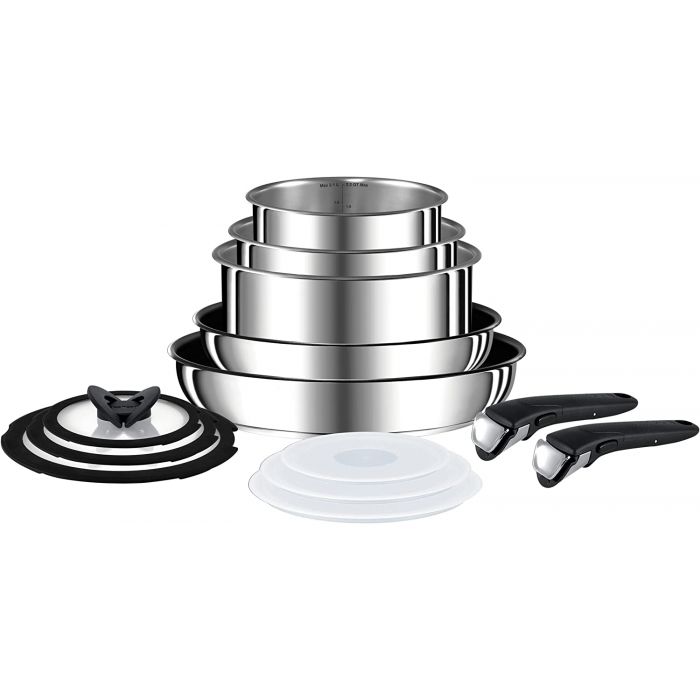 Tefal L9409042 13-Piece Pots and Pans Set Non Stick Ingenio - Stainless Steel
