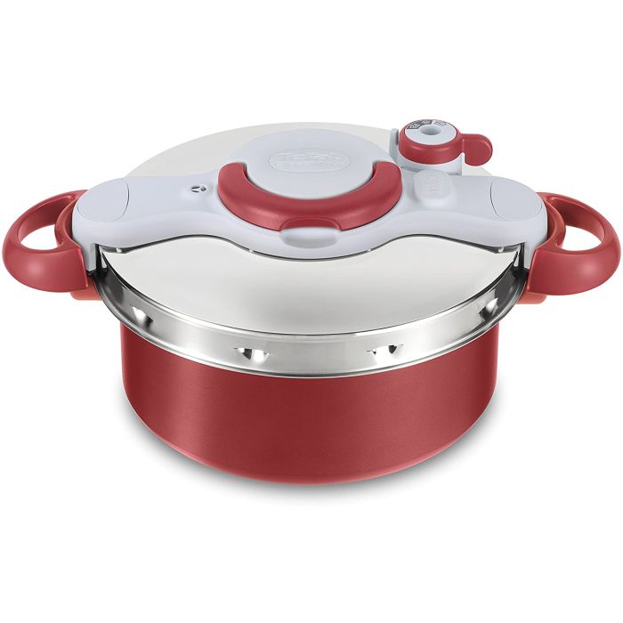 Tefal P4605134 Pressure Cooker Clipso Minut Duo Stainless Steel Cooker 5L Red