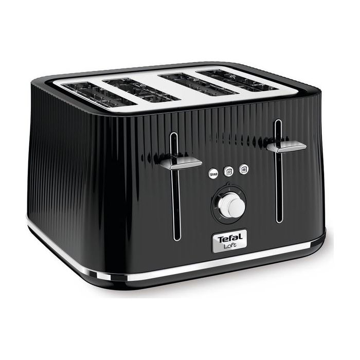 Tefal TT760840 NEW 4-Slice Toaster with Defrost Function Loft 1700w Piano Black