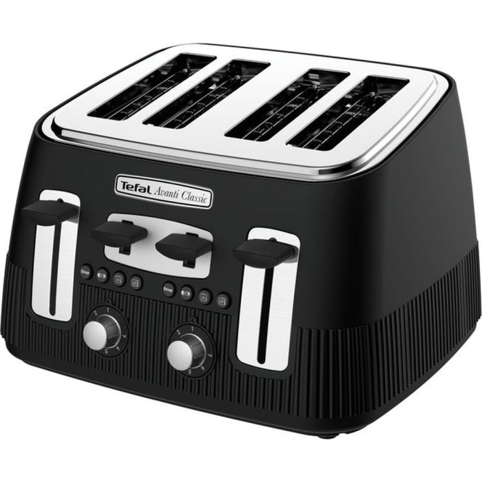 Tefal TT780N40 4 Slice Toaster with Defrost Function Avanti Classic 1700W Black