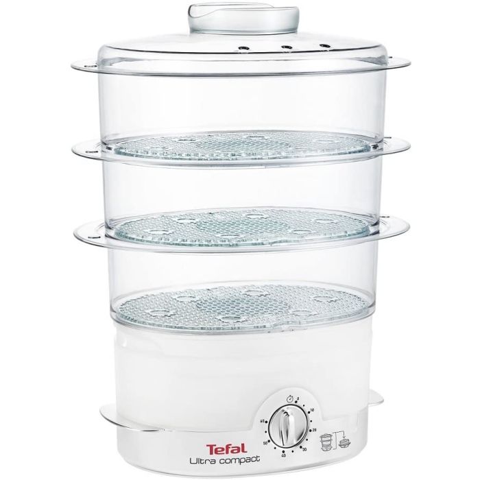 Tefal VC100665 Electric Food Steamer Ultracompact 980W [Energy Class A+++] White