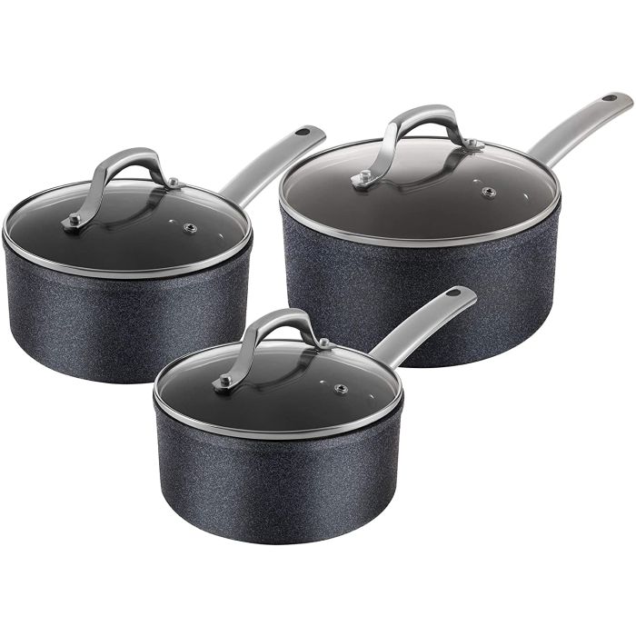 Tower T800030 3 Piece Induction Pot Set TruStone 16/18/20cm Violet Black