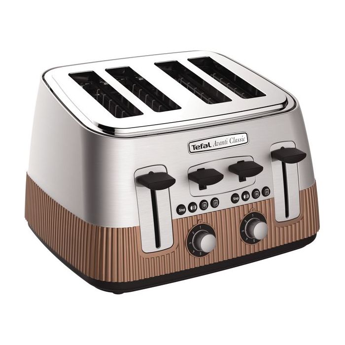 Tefal TT780F40 4 Slice Toaster with Defrost & Reheat Functions 1700w Copper