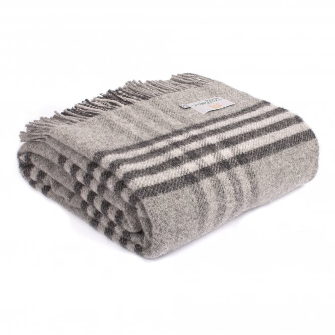 Hex Check Charcoal Pure New Wool Throw