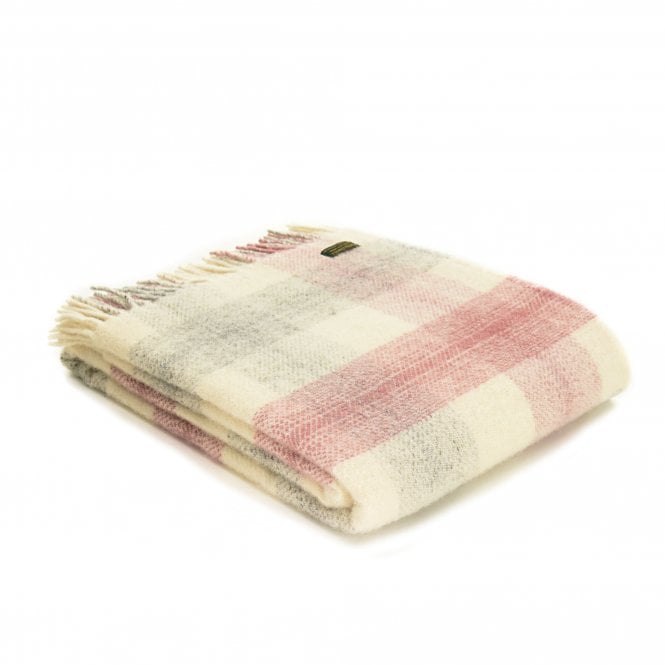Meadow Check Dusky Pink Throw