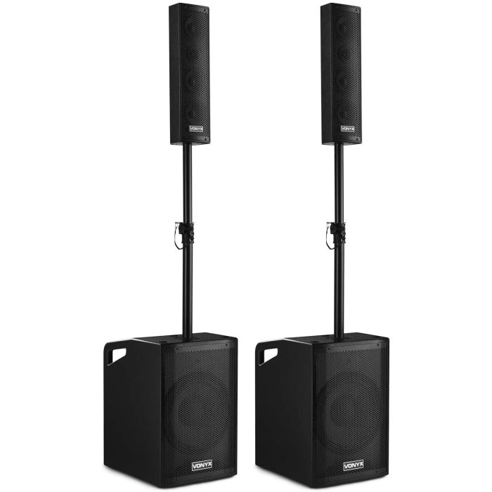 Vonyx VX1050BT NEW Active Speaker Kit Complete Set with Bluetooth 1150W Black