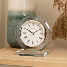 Wm.Widdop Round Glass Mantel Clock