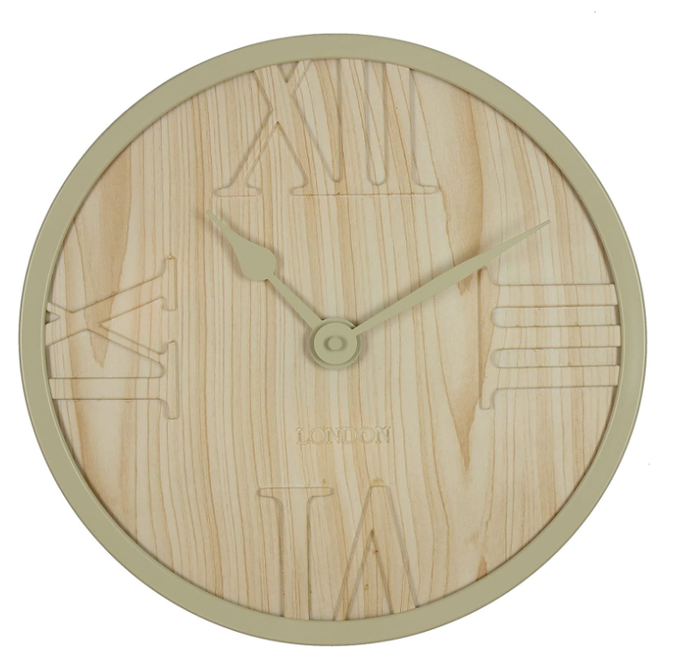 Hometime Wooden Look Roman Dial Wall Clock