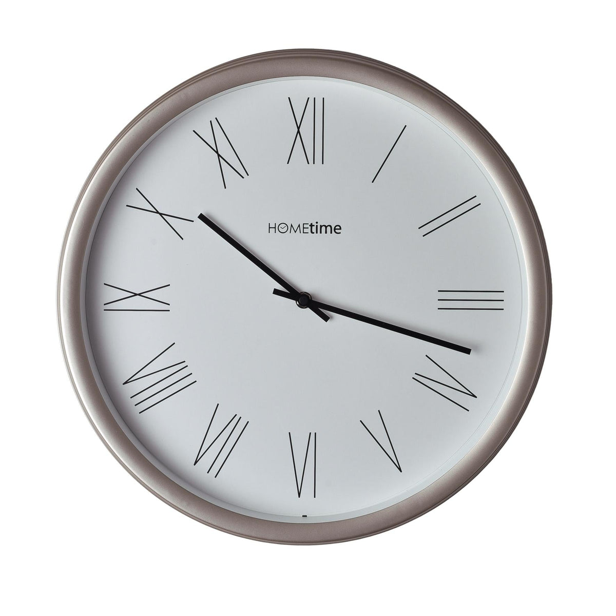 Hometime Silver Wall Clock With Roman Dial