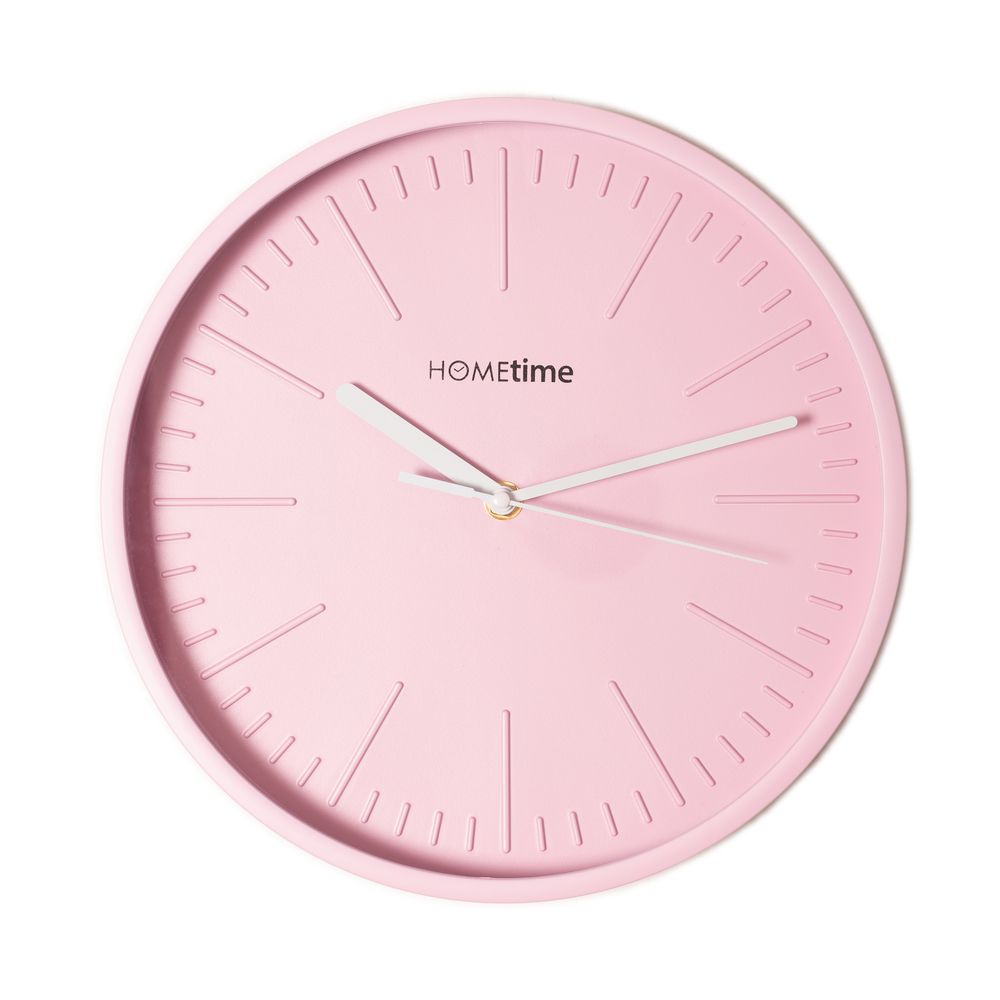Hometime Matt Pink Wall Clock With 3D Baton