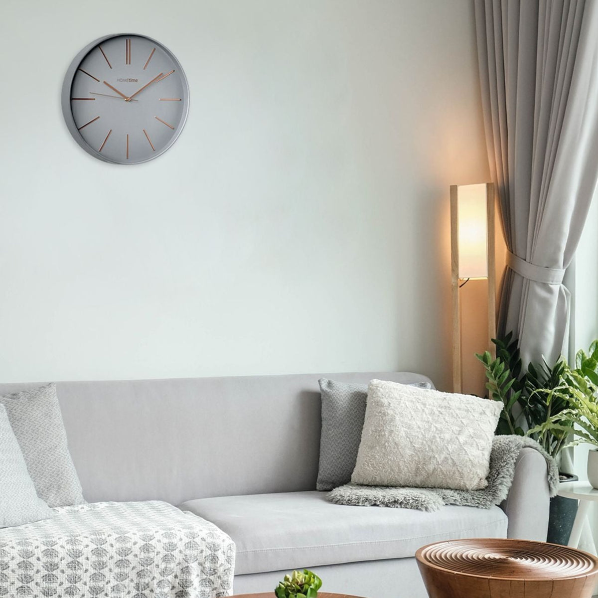 Hometime Round Blue Modern Wall Clock