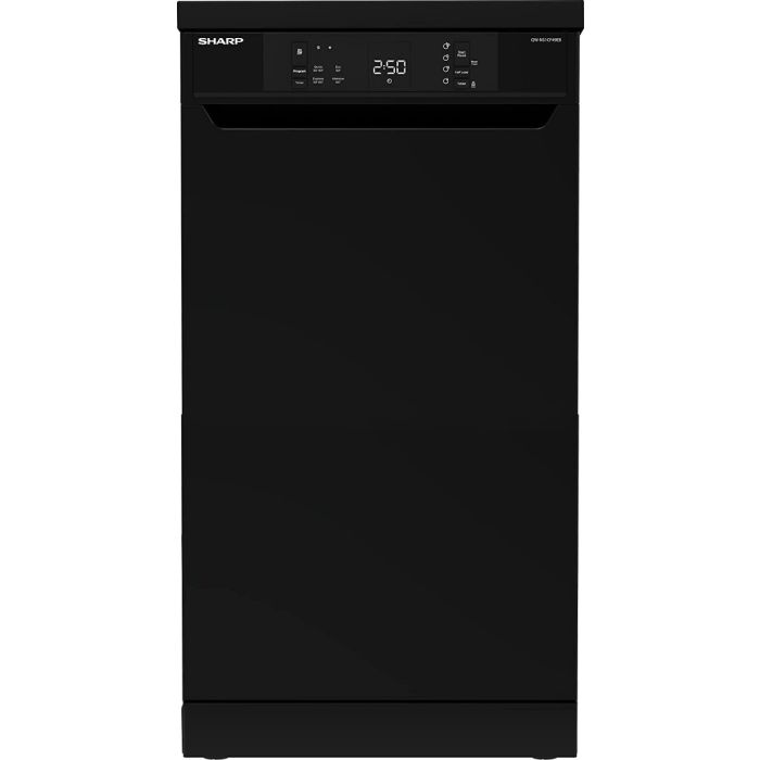 Sharp QW-NS1CF49EB-EN Slimline Dishwasher 10 Place Settings E Rated - Black