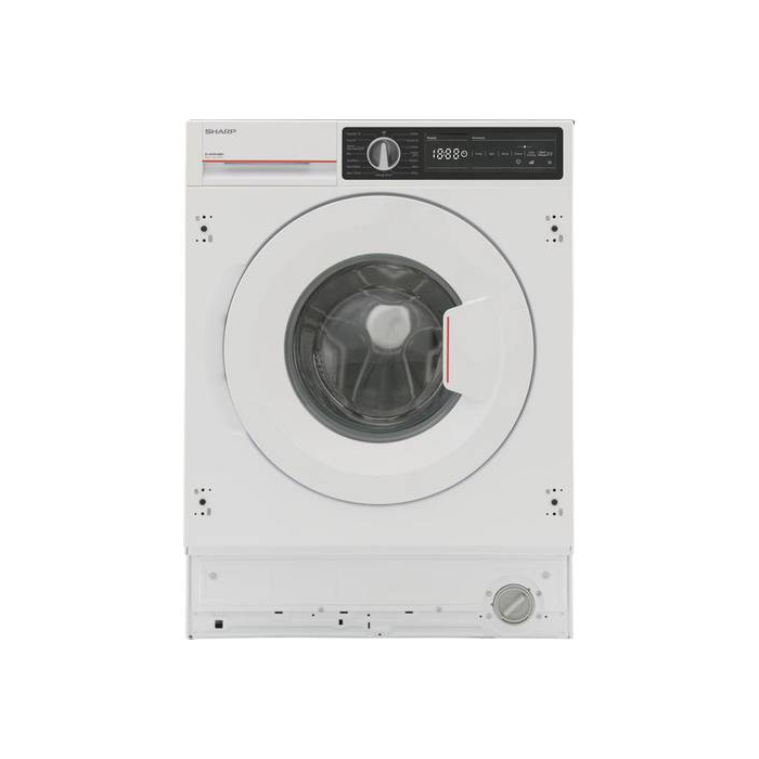 Sharp ES-NIH814BWC-EN Integrated 8Kg Washing Machine with 1400 rpm C Rated White