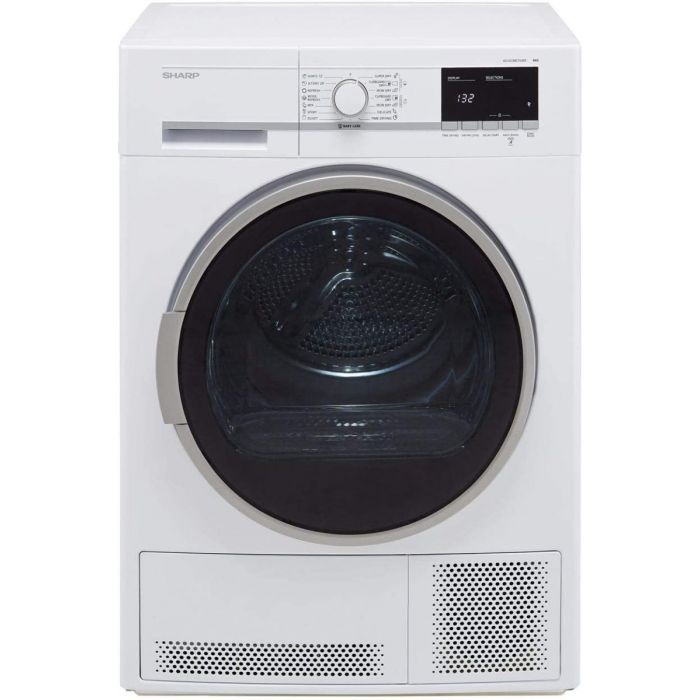 Sharp KD-GCB8S7GW9-EN Freestanding Condenser Tumble Dryer 8Kg White - B Rated