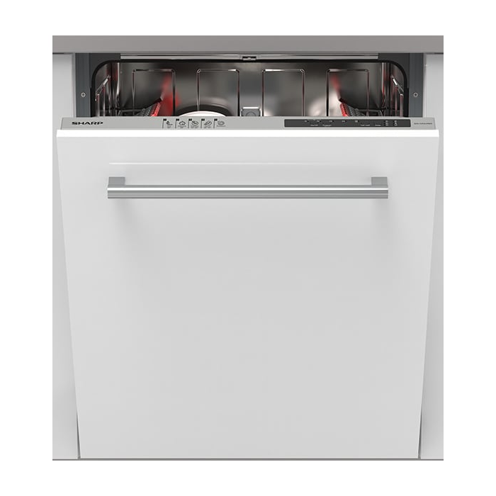 Sharp QW-NI14I47EX-EN Full-size Integrated Dishwasher LED Display White E Rated