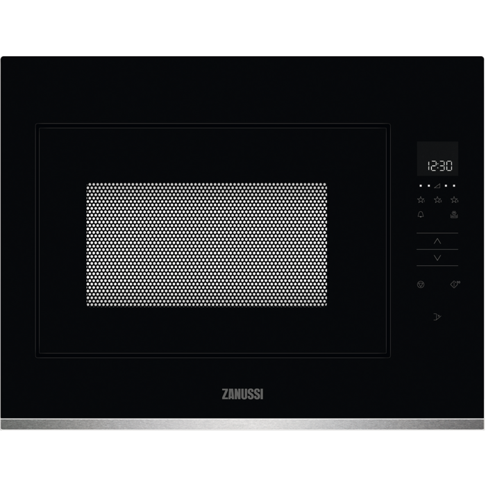 Zanussi ZMBN4SX 900w Built-in Solo Microwave Oven 25L Black & Steel