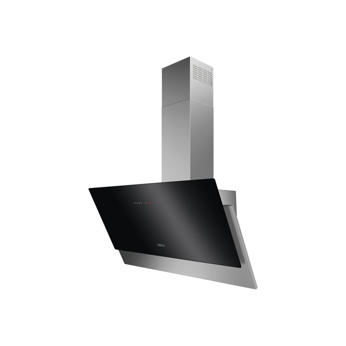 Zanussi ZFV919Y 90cm Angled Chimney Cooker Hood Series 60 Black & Silver