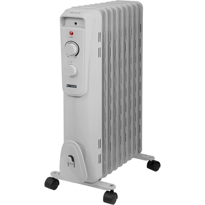 Zanussi ZOFR5004 Oil Filled Radiator 9 Fin Portable Electric Heater 2000w White