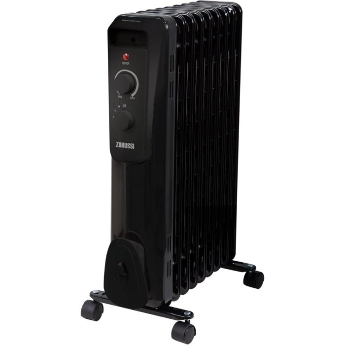 Zanussi ZOFR5004B Oil Filled Radiator Portable Electric Heater 2000w Black
