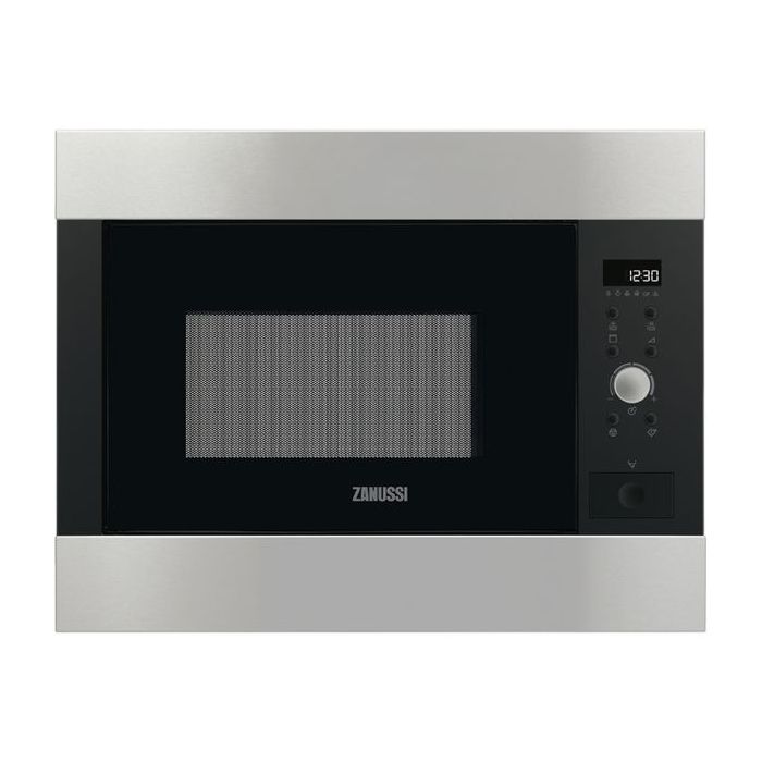 ZANUSSI ZBG26642XA Built-In Digital Microwave Grill-Brushed Steel 900w 26L Black